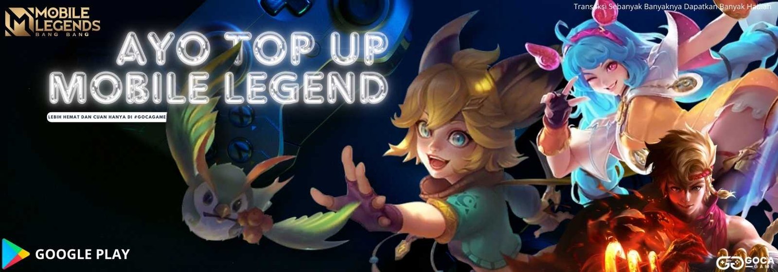 Top Up MOBILE LEGEND BY GOOGLE PLAY Termurah, Bisa Pakai Pulsa & Terpercaya